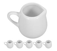 GATHINESS Saucière en Céramique Blanche 50 Ml Lot de 6 Poignée, Mini Récipient à Sauce Polyvalent pour Restaurant et Dîners la Maison