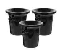 GATHINESS Seau à Vin Noir en Plastique Crachoir à Vin Rond à Double Oreilles Lot de 3 en Cave et Fêtes