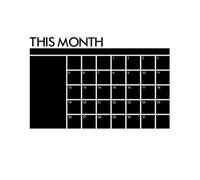 GATHINESS Tableau Calendrier Effaçable Magnétique en Pvc Noir, Tableau Mural Effaçable Pratique pour Bureau et École, comme Présent Rentrée