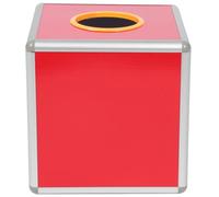 GATHINESS Urne Multifonctionnelle Rouge en Alliage D'aluminium et Acrylique, Boîte de Tombola Cubique Surface Lisse et Finition Soignée pour Jeux et Célébrations