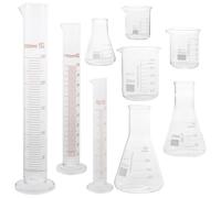 GATHINESS Verrerie de Laboratoire Bécher Gradué et Cylindre Gradué Ensemble de 9 Pièces en Verre Capacité 50-250ml, Mesure Précise sans Fuite pour Chimie