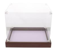 GATHINESS Vitrine Miniature pour Casque de Baseball Américain en Acrylique avec Base en Bois Massif, Protection la Poussière Rayures, pour Bureau ou Étagère