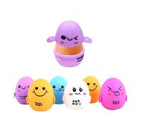 Gativs Boîte à Oeufs de Dessin Animé 6 Pièces Portable Carton à Oeufs Portable Boite Aux Oeuf Bocal à Oeufs Coloré Boîte de Rangement en Forme D'oeuf Boite a Oeufs pour Maison, Camping et Voyages