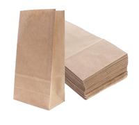 Gatuida 100 Pièces Sachet Alimentaire en Papier Kraft Jaune à Fond Carré, Sûr Aliments, Pratique pour Hamburger et Sandwich, pour Emporter en Boutique ou Restaurant