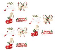 Gatuida 12 Pièces Broche de Noël Cartoon Élan pour Femmes, Accessoire | Plastique et Métal, Bords Lisses, Couleur Vive, pour Fête de Noël et Photos