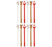 Gatuida 12 Pièces Stylos Gel Étudiants Noël Noir, Écriture Fluide Portable | Plastique, Motifs Festifs Créatifs, pour École et Fête de Noël, Encre Noire, Dessin et Marquage Style Aléatoire