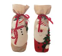 Gatuida 2 Pcs Housse de Bouteille Décorative Motif Flocon de Neige Décoration de Noël en Tissu pour Table de Réveillon