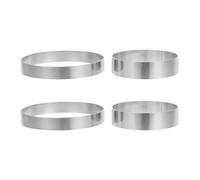 Gatuida 2 Pièces Anneau à Gâteau Rond en Acier Inoxydable pour Cuisson | Finition Polie Argentée, Bords Lisses, Maintien de Forme, pour Muffins Anglais et Couches de Génoise