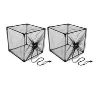 Gatuida 2 Pièces Boîte de Filtre pour Pompe de Bassin Extérieur Maille Anti-encrassement, Design Facile à Entretenir en Plastique Noir pour Bassins à Poissons en Plein Air