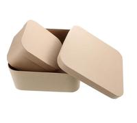 Gatuida 2 Pièces Boîte Présent en Papier Kraft, Carré à Coins Arrondis, | Finition Lisse, Bords Sûrs, Format Portable, Recyclable et Plus Robuste