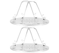 Gatuida 2 Pièces Grille de Rôtissage Acier Inoxydable Pliable, Camping | Structure Pliable, Rangement à Plat, Design Robuste, Finition Argentée, pour Pique-niques Cuisine Rv