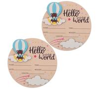 Gatuida 2 Pièces Panneau Bois Naissance Rond Signalétique Unisexe Personnalisable Accessoire Photo Garçon Fille Décoration Garçon Fille et Chambre Annonce Naissance Mixte