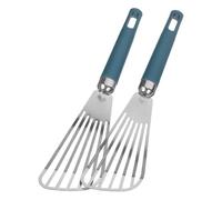 Gatuida 2 pièces Pelle à Poisson Inox pour Cuisine Spatule Perforée Multifonction pour Steak Frit Teppanyaki et Pizza Facile à Nettoyer Bleu