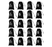 Gatuida 20 Pièces Paquet à Cordon Pirate Noir pour Décoration et Rangement Facile des Trésors en Polyester Robuste pour Pochettes Présent D'halloween