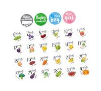 Gatuida 28 Autocollants pour Ventre de Femme Enceinte Stickers de Grossesse Colorés et Solide Décor Photo pour Suivi Mensuel du Ventre Rond