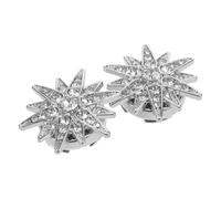 Gatuida 2pcs Couvre-boutons en Alliage de Zinc Orné de Cristaux, Forme Étoile Élégante, Légers et Résistants la Décoloration, pour Occasions Spéciales et Tenues Formelles