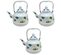 Gatuida 3 Pièces Bouilloire Émaillée Rétro Vintage 1,1 L, Légère, | Maison et Salon de Thé, Réutilisable, Motif Délicat, pour Infusions et Tisanes