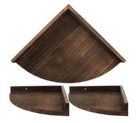 Gatuida 3 Pièces Étagère Murale d'angle en Bois Couleur Café Structure Triangulaire Robuste et Design Flexible pour Décoration Intérieure Salon Rustique et Stylée