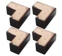 Gatuida 4 Pièces Pied de Canapé en Bois Massif Marron, Jambe de Meuble en Bois de L, Structure à Tenon et Mortaise, Style Naturel Scandinave, Compatible Tables et Canapés