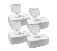 Gatuida 4pièces Distributeur De Lingettes Humides Blanc Boîtes De Rangement Plastique Pour Salle De Bain Et Cuisine Portable Maintien Longue Durée Fraîcheur