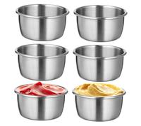 Gatuida 6 pièces Bols Acier Inoxydable Réutilisables pour Sauce et Condiments Coupelles à Tremper pour Restaurant et Usage Domestique