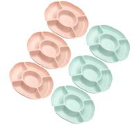 Gatuida 6 Pièces Plateau Rond Compartimenté en Pp, Réutilisable | Service Apéritif, Nettoyage Facile, Usage Fêtes et Anniversaires, Adapté aux Bonbons et Objets Ménagers