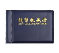 Gatuida Album de Collection de Pièces Bleu 10 Pages et 60 Pochettes, Couverture PU Portable pour Ranger et Exposer Votre Collection de Monnaies