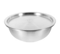 Gatuida Bassine en Acier Inoxydable 304 de 1350ml avec Couvercle, Bol à Mixer Anti-dérapant pour Fruits et Œufs, Usage Multi-usage Cuisine avec Fond Plat Argenté
