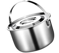 Gatuida Bassine en Métal Couvercle 4l en Acier Inoxydable Cuisine | Surface Lisse sans Bavures, Résistante à L'usure et Facile à Nettoyer, Argenté