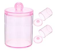 Gatuida Boîte à 3 disques démaquillants - Distributeur transparent pour cotons-tiges - Petit organiseur de salle de bain pour disques démaquillants et cure-dents, 10 x 7,5 cm
