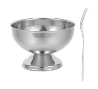 Gatuida Bol à Dessert Nettoyage Facile et Fonctionnalité Flexible 160ml en Acier Inoxydable avec Fourchette, Design Rond Élégant pour Fête Estivale Buffet et Restaurants