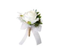 Gatuida Broche pour Mariée et Marié Blanche et Verte Fleur Artificielle de Mariage Épingle à Vêtements Décorative pour Banquet et Cérémonie Accessoire Floral Élégant Décoration Fête
