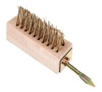 Gatuida Brosse à Dalles de Patio Désherbeur, Bois, Fil d'acier Cuivré, pour Enlever la Mousse Tenace, pour Patios et Allées, Se Fixe Manche, Zones Difficiles D'accès