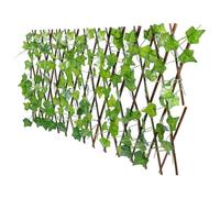 Gatuida Clôture Extensible Brise-vue Polyvalent en Bois Feuilles Artificielles Vertes, Décoration Réaliste pour Jardin pour Cour Extérieure
