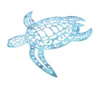 Gatuida Décoration Murale Tortue Marine En Métal Ajouré Bleu, Ornement Extérieur Jardin, Art Mural Vintage En Fer Pour Terrasse Et Salon, Décoration Murale Océan