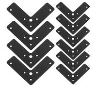 Gatuida Équerre Plate à Angle Droit Support en L 10 Pièces en Acier Inoxydable Noir pour Renforcement de Meubles , Bords Lisses , pour Tables et Tabourets