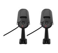 Gatuida Fausse Caméra de Surveillance Réaliste en ABS 2 Pièces Noire Installation Facile et Placement Flexible Dissuasion Visuelle Renforcée pour Garage, et Boutique