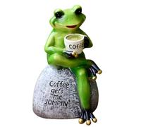 Gatuida Figurine Grenouille en Résine Beige, Décoration de Jardin et Bureau, Ornement Animal Créatif pour Terrasse, Salon et Pelouse, Modèle Original pour Déco Couleur Aléatoire