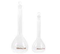 Gatuida Fiole Graduée en Verre Transparent 5ml à 2000ml, Lot de 2 Pièces, Fond Rond, Col Haut, pour Laboratoire Scientifique et Expériences Chimiques