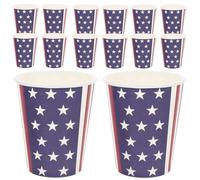 Gatuida Gobelets en Papier pour Fête Américaine Motif Drapeau, Lot de 10 Pièces, Accessoires Fête pour Anniversaire et Événements