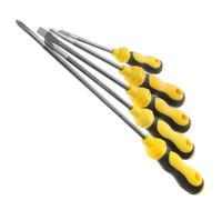 Gatuida Jeu de Tournevis Gourd 3, 4, 5 et 8 Pouces, Cruciforme et Plat 5 Pouces, Acier Chrome-vanadium, Poignée Caoutchouc Jaune, pour Électricien