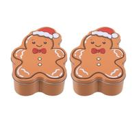 Gatuida Lot de 2 boîtes à friandises de Noël en métal, motif bonhomme en | Boîte de Noël en métal pour ranger les friandises des fêtes d'hiver, offrir des cadeaux, décorer la table et fournir