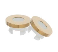Gatuida Lot de 2 Bouchons de Trop-plein Ronds pour Lavabo et Baignoire en Cuivre et Plastique, Protection Anti-débordement Installation Facile pour Usage Domestique