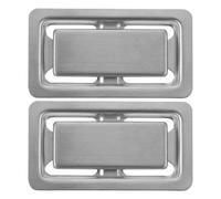 Gatuida Lot de 2 couvercles de trop-plein rectangulaires pour lavabo, | Garniture de trop-plein pour évier de cuisine, plaque rectangulaire pour évier de buanderie, protège la sortie