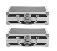 Gatuida Lot de 2 mallettes à Outils en Aluminium, boîte de Rangement | Coffret de rangement portable verrouillable, boîte à outils en métal avec rembourrage en mousse pour le voyage, rangement