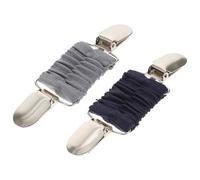 Gatuida Lot de 2 Pinces à Foulard et Cardigan en Métal, Bijoux Fantaisie Femme, Clips de Pull Élastiques, Accessoires Vêtements, Couleurs Bleu Marine et Gris, Maintien Anti-dérapant
