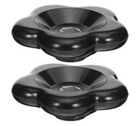 Gatuida Lot de 2 Poignées de Robinet en Bakélite Noire, Volant à Trou Carré 7x7mm, Prise Confortable et Large Compatibilité pour Tige de Vanne Extérieure