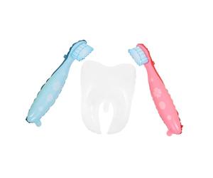 Gatuida Lot de 3 Ballons Géants Fête Brosse à Dents Grosse Taille Pvc Solide Décorations Anniversaire Garçon et Filles Baby Shower Premiers Dents Rose Bleu Blanc