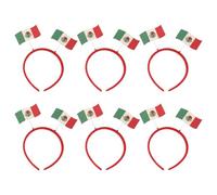 Gatuida Lot de 6 bandeaux aux couleurs du drapeau mexicain : accessoire de déguisement pour les matchs de foot - accessoire de sport pour femmes - pour les supporters.