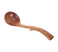 Gatuida Louche à Soupe en Bois à Long Manche 28cm Facile à Nettoyer pour Mélanger et Servir Cuisine avec Crochet Courbé